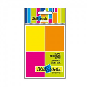 Nota Autoadhesiva Stick&Write 38x51 200 hj Neon