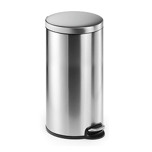 Papelero Durable Redondo con Pedal 30lts Acero Inoxidable