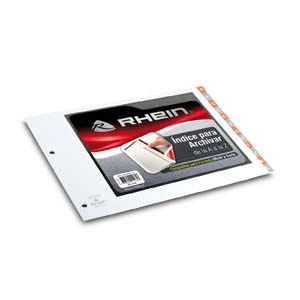 Separador Rhein Carta/Oficio Indice<font color="red"; size= "2"><sup> (SA)<sup></font>