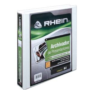 Archivador de Presentación Rhein A4  2 Anillos 2" Blanco<font color="red"; size= "2"><sup> (SA)<sup></font>