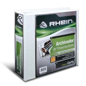 Archivador de Presentación Rhein Carta 3 Anillos 2" Blanco<font color="red"; size= "2"><sup> (SA)<sup></font>