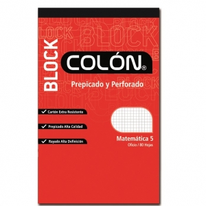 Block Apunte Colon Oficio 5mm 80 Hjs <font color="red"; size= "2"><sup> (Disponible Solo en Punta Arenas)<sup></font>