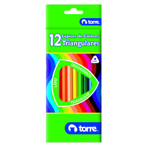 Lápices de Colores Torre Triangular Largo 12un