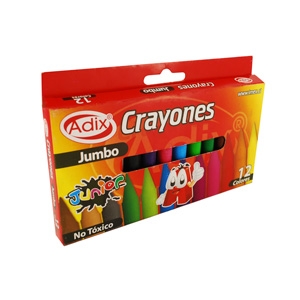Lapiz Cera Jumbo  Adix 12 Colores