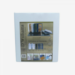 Archivador D`Williams Present. Oficio 2x2.0" Blanco <font color="red"; size= "2"><sup> (SA)<sup></font>