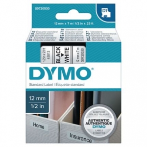 Cinta Dymo Lm-220 Negro Sobre Blanco 12mm