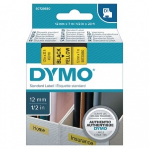Cinta Dymo Lm-220 Negro Sobre Amarillo 12mm