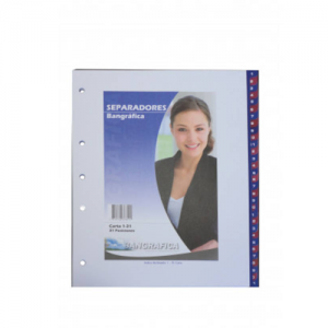 Separador Bangrafica Carta 1/31 <font color="red"; size= "2"><sup> (SA)<sup></font>
