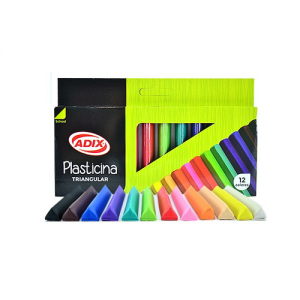 Plasticina Adix Triangular 12 Colores 215 gr<font color="red"; size= "2"><sup> (SA)<sup></font>