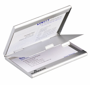 Porta Tarjeta Durable 10 Tarjetas Aluminio Doble Compartimiento