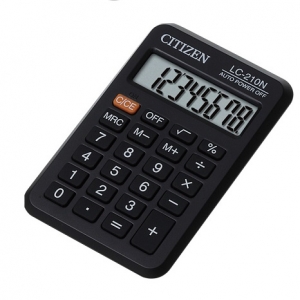 Calculadora Citizen 8 Dígitos Modelo LC-210 Negra <font color="red"; size= "2"><sup> (SA)<sup></font>
