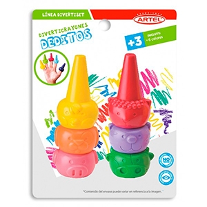 Crayones de dedos Artel 6 colores Divertiset