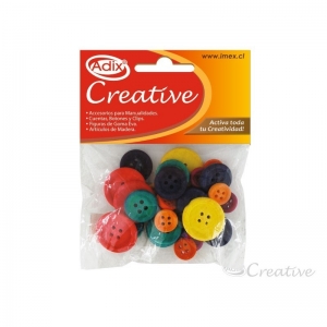 Botones de Madera Colores y Tamaños Creative surtidos