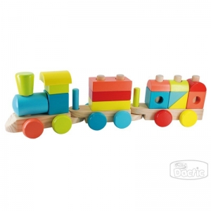 Encaje Dactic Tren Madera 18 Piezas