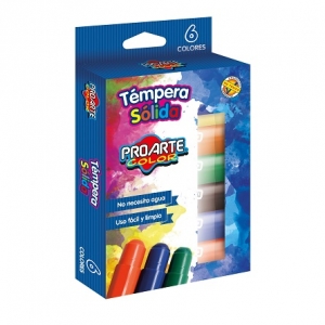 Tempera Solida Proarte 6 Colores <font color="red"; size= "2"><sup> (SA)<sup></font>