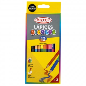 Lapices Bicolor Artel 24 Colores 12 Unidades