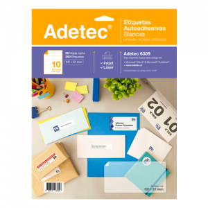 Etiqueta Adetec Ink-Jet Blanca 25hj 101x51mm