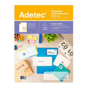 Etiqueta Adetec Ink-Jet Blanca 101x34 mm 50 hjs