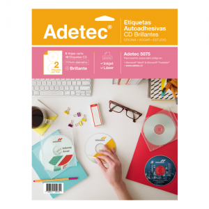 Etiqueta Adetec Cd Bca Ink-Jet/Laser Brillante 5Hjs
