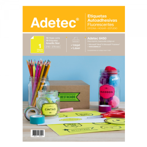 Etiqueta Adetec Inkjet Laser Amarillas 216x279mm 15hj