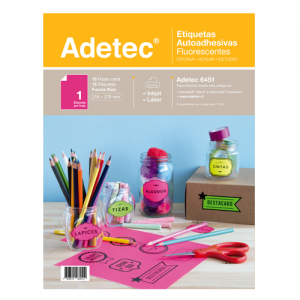 Etiqueta Adetec Inkjet Laser Fucsia 216x279 15hj