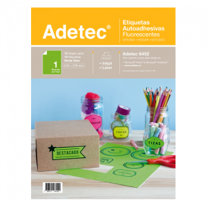 Etiqueta Adetec Inkjet Laser Verde 216x279mm 15hj