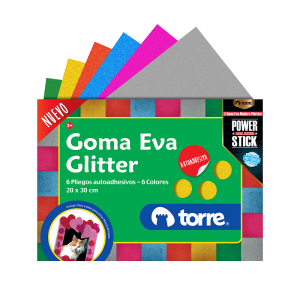 Carpeta Torre Goma Eva Glitter 6 Col/ 6 Uni
