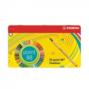 Set 50 Marcador Stabilo Point Caja Metalica