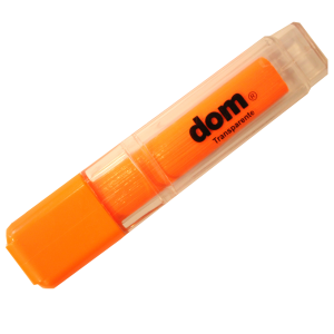Destacador Dom Transparente Naranjo	<font color="red"; size= "2"><sup> (SA)<sup></font>