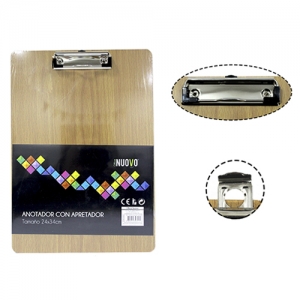 Anotador Office Nuovo Madera Con Apretador