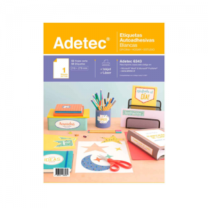 Etiqueta Adetec Ink-Jet Blanca 216x279 mm 50 hjs