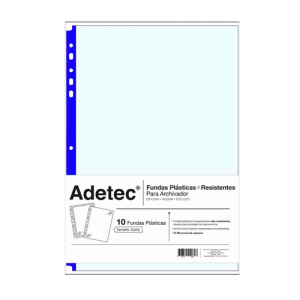 Funda Adetec Tamaño Carta 75 mc 10 un azul <font color="red"; size= "2"><sup> (SA)<sup></font>