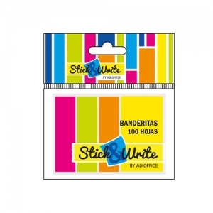 Banderita Stick & Write 4 Colores 100Hjs<font color="red"; size= "2"><sup> (SA)<sup></font>
