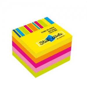 Nota Adhesiva Neon Stick & Write76x76mm 4 Colores 400Hjs