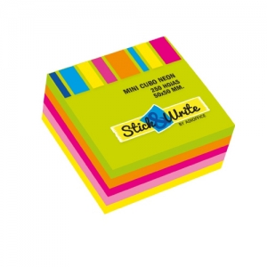 Nota Adhesiva Neon Stick & Write Mini 50x50mm 250Hjs