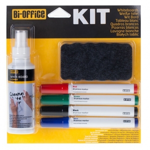 Kit 4 Marcadores Bisilque + Borrador + Spray de Limpieza