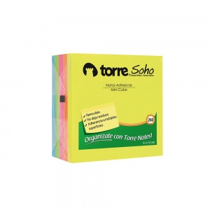 Nota Adhesiva Torre 5x5cm Colores Cubo 250 Hj