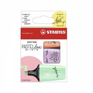 Destacador Stabilo Mini Set 3un Color Pastel