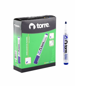 Marcador Pizarra Torre Punta Redonda Azul <font color="red"; size= "2"><sup> (SA)<sup></font>