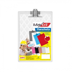 Tabla Acrílica Maxcril Transparente Con Apretador Metal