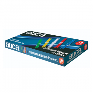Acco Clip Auca Plástico Colores 50un