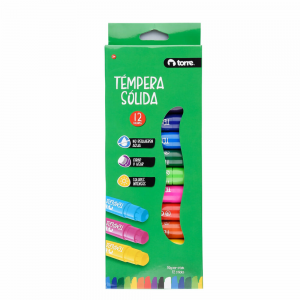 Tempera Sólida Torre 12 Colores