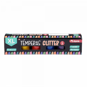 Tempera Torre XL Glitter 6 Colores