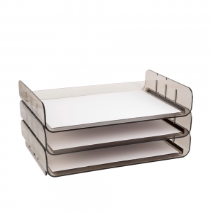 Bandeja de Correspondencia Horizontal Apilable Humo Maxcrill