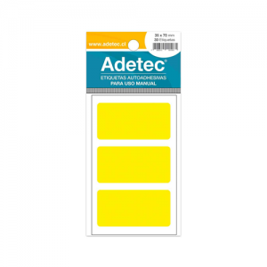 Etiqueta Adetec Fluorescente Amarilla 35x70 mm 4502606 <font color="red"; size= "2"><sup> (SA)<sup></font>