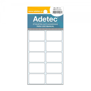 Etiqueta Adetec Blanca Rectangular 25x40 mm