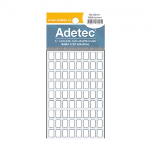 Etiqueta Rectangular Blanca Adetec 8x12mm 720 Etiquetas