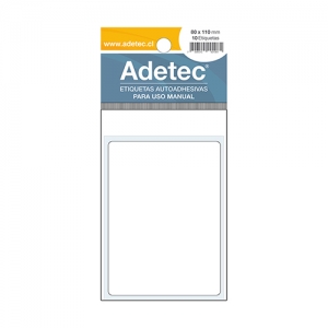 Etiqueta Adetec Rectangular Blanca 80mm x 110mm 10hj