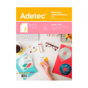 Etiqueta Adetec Ink-Jet Blanca CD 117,5 mm 10 hjs
