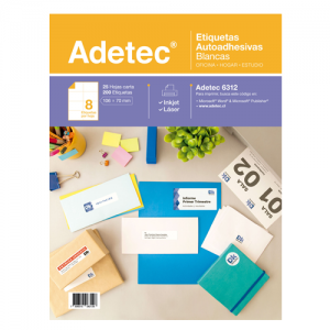Etiqueta Adetec Ink-Jet Blanca 106x70mm 25hj
